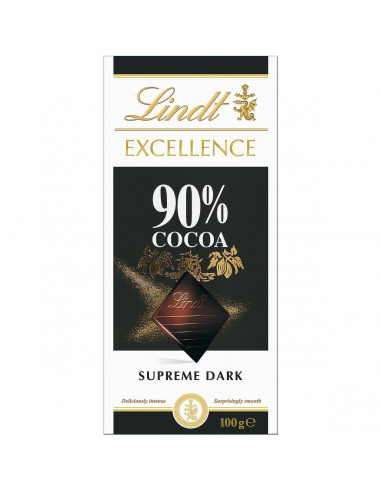 Lindt Excellence Supreme Dark Chocolate 90% Cocoa 100g block