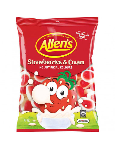 Allen's Strawberries & Cream 190g bag