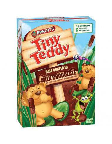 Arnott's Tiny Teddy Biscuits Honey Chocolate Coated 200g