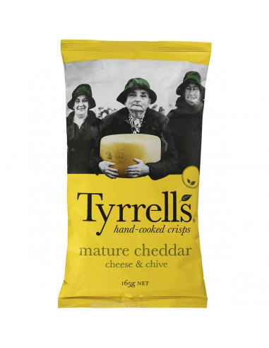 Tyrrells Chips Cheddar & Chives 165g bag