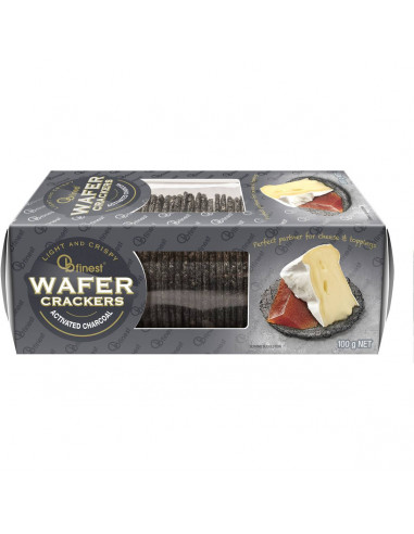 Ob Finest Wafers Activated Charcoal Crackers 100g