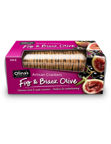 Olina's Artisan Cracker Fig And Black Olive 100g