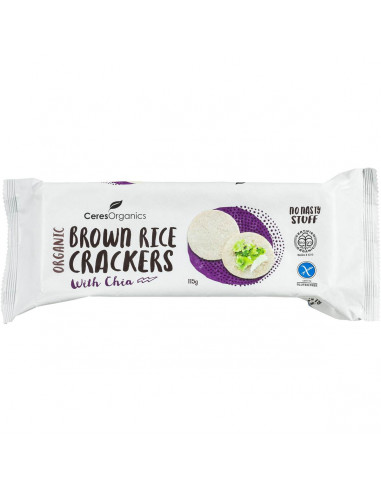 Ceres Organic Brown Rice Crackers With Chia 115g