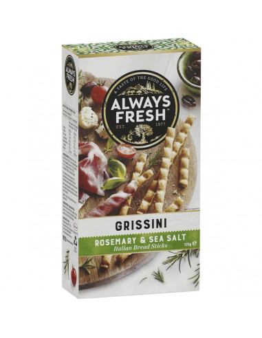 Always Fresh Grissini Crispbread Rosemary & Sea Salt 125g