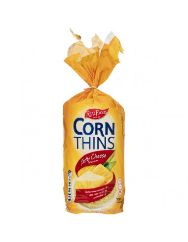 Real Foods Corn Thins Tasty Cheese 125g