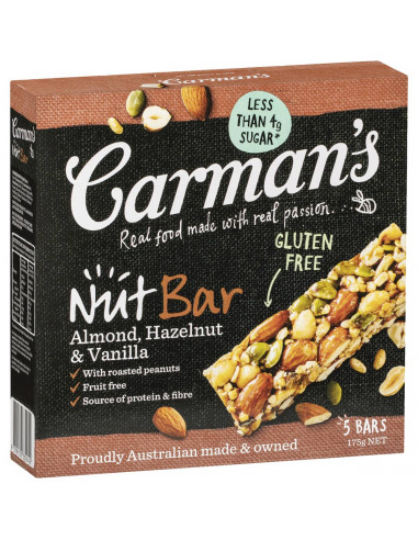 Carman's Almond, Hazelnut Vanilla Nut Bars 5 pack