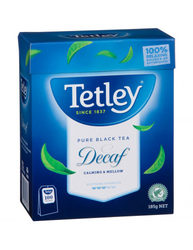 Tetley Decaffeinated Tea Bags 100pk 185g
