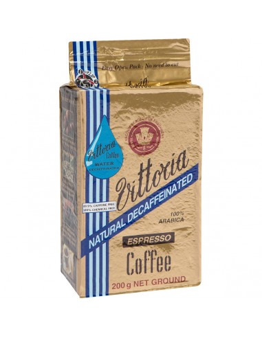 Vittoria Coffee Decaffeinated Ground Coffee Espresso Deccaffeinated 200g