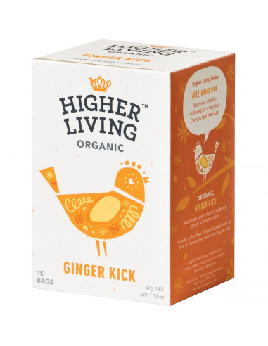 Higher Living Ginger Kick Tea Bags 15 pack