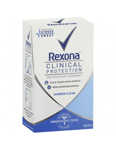 Rexona Women Antiperspirant Deodorant Clinical Shower Clean 45ml