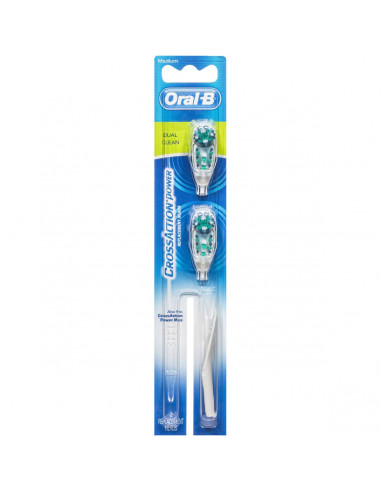 Oral-b Crossaction Dual Clean Electric Toothbrush Replacement Heads 2 refills