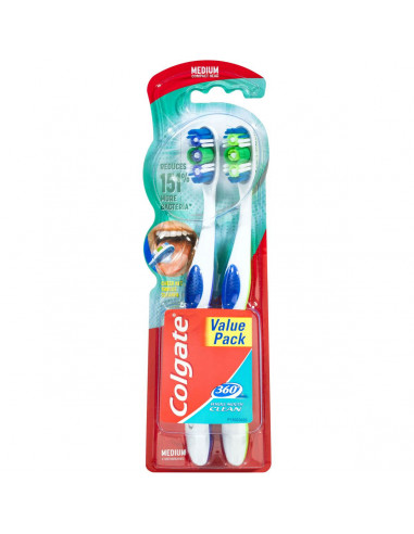 Colgate Toothbrush 360 Medium 2 pack