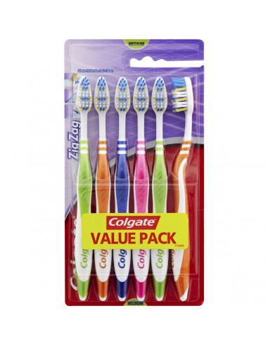 Colgate Zig Zag Toothbrush Medium Value Pack 6pk