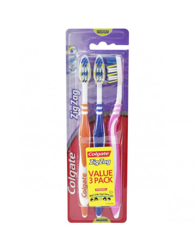 Colgate Zig Zag Toothbrush Flex Medium 3 pack