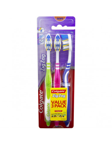Colgate Zig Zag Toothbrush Flex Soft 3 pack