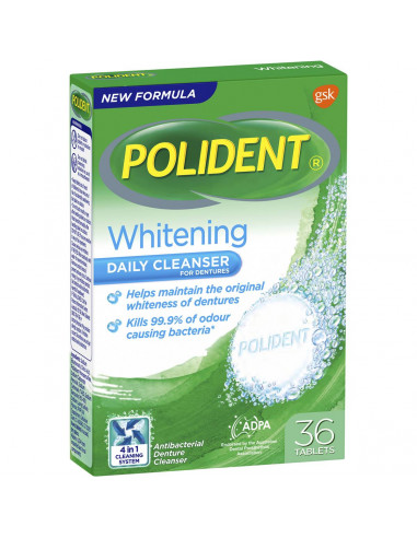 Polident Denture Whitening Cleanser 36 tablets
