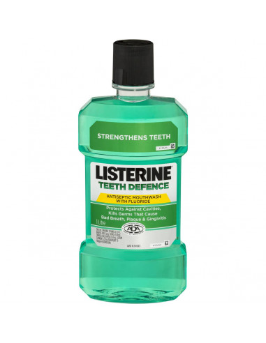 Listerine Teeth Defence Mouthwash Antiseptic With Fluoride 1l