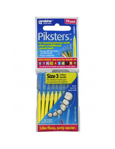 Piksters Dental Floss Interdental Brush Medium 10 pack