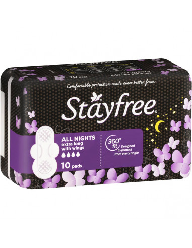 Stayfree Allnight Pads Wings 10 pack