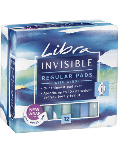 Libra Invisible Regular Pads With Wings 14 pack