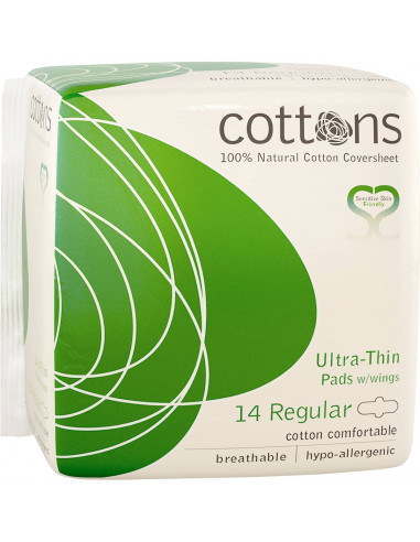 Cottons Ultra Thin Pads With Wings Regular 14 pack