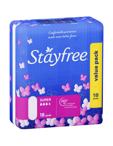 Stayfree Pads Super No Wings 18 pack