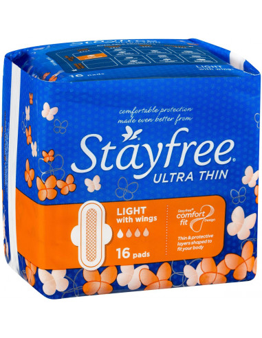 Stayfree Ultra Thins Pads Wings Light 16pk