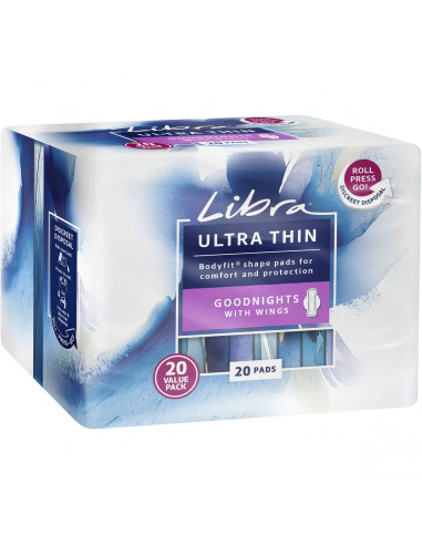 Libra Ultra Thins Sanitary Pads Goodnights With Wings 20 pack