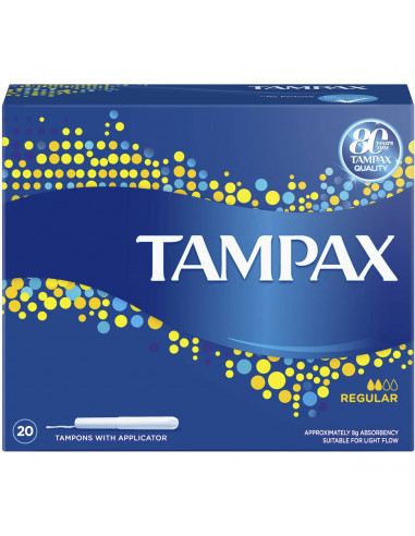 Tampax Regular Tampons Light Flow With Applicator 20 pack