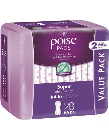 Poise Hourglass Pads Super 28 pack