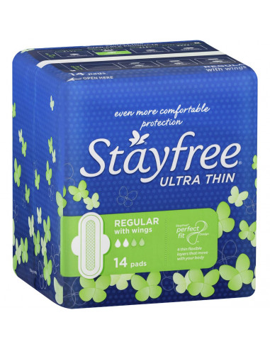 Stayfree Pads Ultra Thin Regular Wing 14 pack