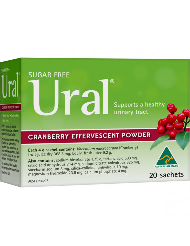 Ural Effervescent Powder Sachets Cranberry 20 pack