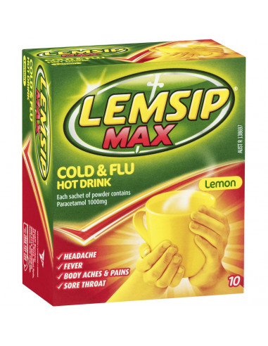 Lemsip Max Cold And Flu Hot Drink Lemon 10pk