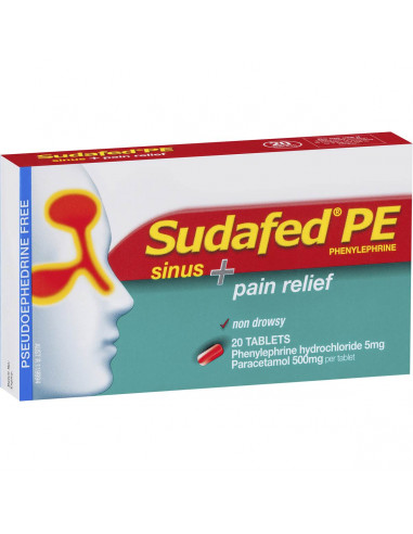 Sudafed Pe Sinus & Pain 20 pack