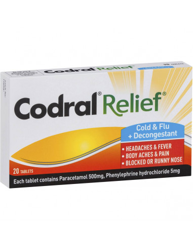 Codral Relief Cold & Flu Plus Decongestant 20 pack