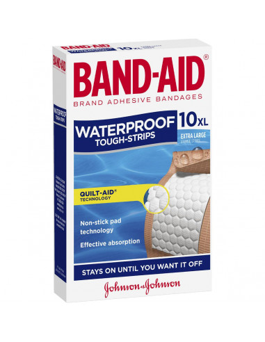 Band-aid Tough Strips Waterproof Extra Large 10 pack
