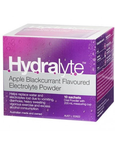 Hydralyte Electrolyte Powder Sachets Apple Blackcurrant 10pk