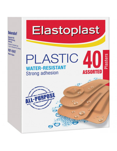 Elastoplast Plastic Plasters Water-resistant Assorted 40pk