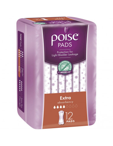 Poise Hourglass Pads Extra 12pk