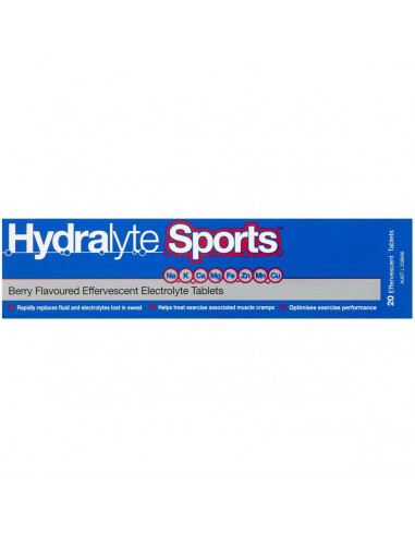Hydralyte Sports Effervescent Tablets Berry 20 pack