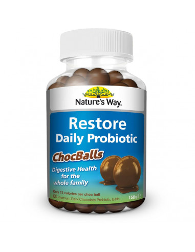 Nature's Way Restore Daily Probiotic Chocballs 60 pack
