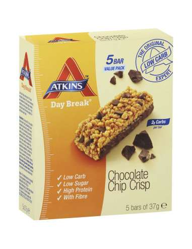 Atkins Day Break Bar Chocolate Chip Crisp 5x37g