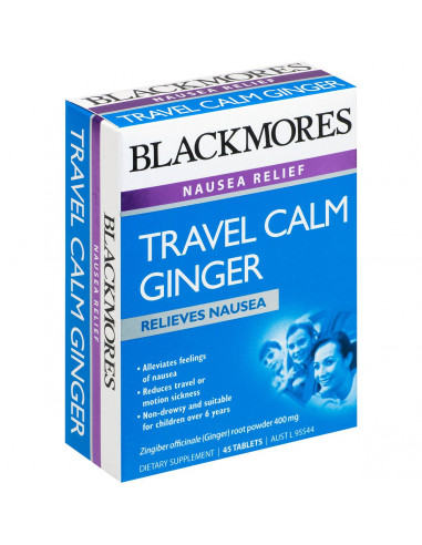 Blackmores Travel Calm Tablets With Ginger 45 pack