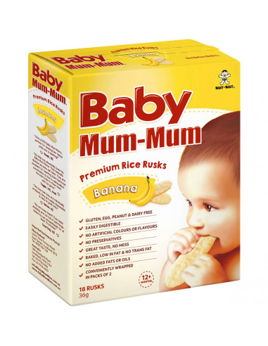 Baby Mum Mum Snack Banana Rice Rusk 18 pack