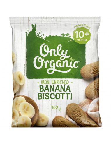 Only Organic Banana Biscotti 100g