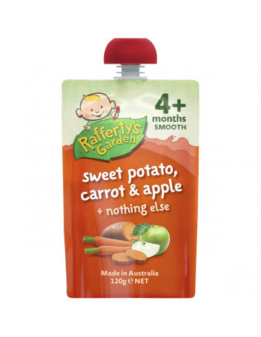 Rafferty's Garden Food 4 Months+ Sweet Potato, Carrot & Apple 120g