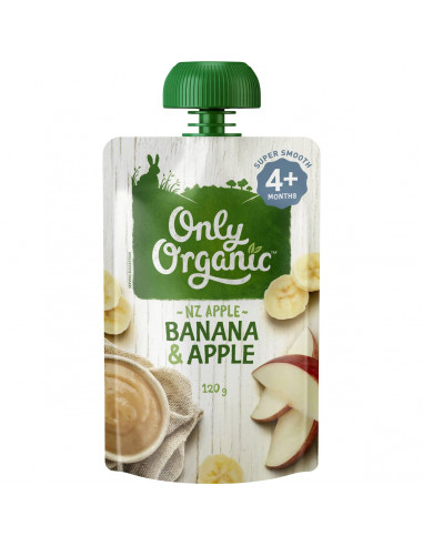 Only Organic 4 Months+ Banana & Apple 120g