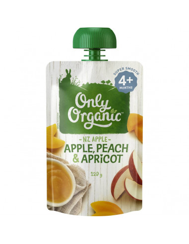 Only Organic 4 Months+ Apple Peach & Apricot 120g