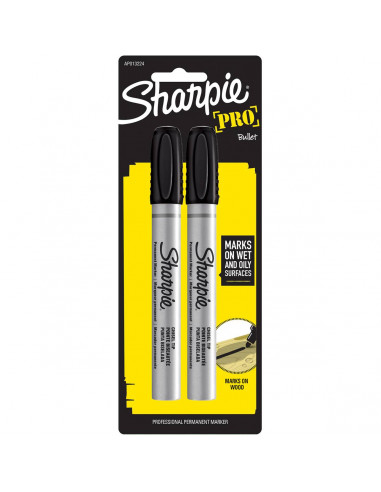 Sharpie Markers Metal Bullet Black 2 pack