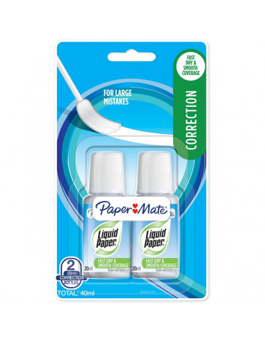 Papermate Correction Liquid Paper White 2 pack